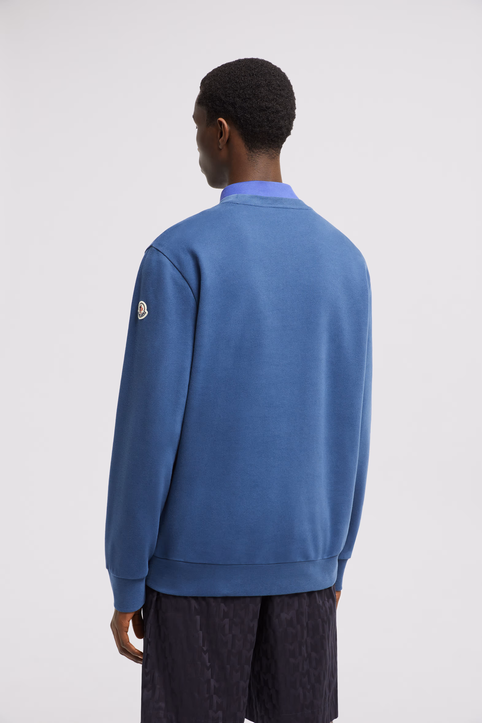 Cotton & Denim Sweatshirt Men Cobalt Blue Moncler 5